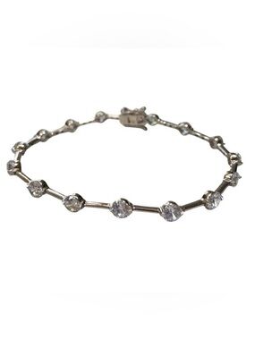 Elegant Cubic Zirconia Tennis Bracelet Sterling Silver HFE 925CZ 7”